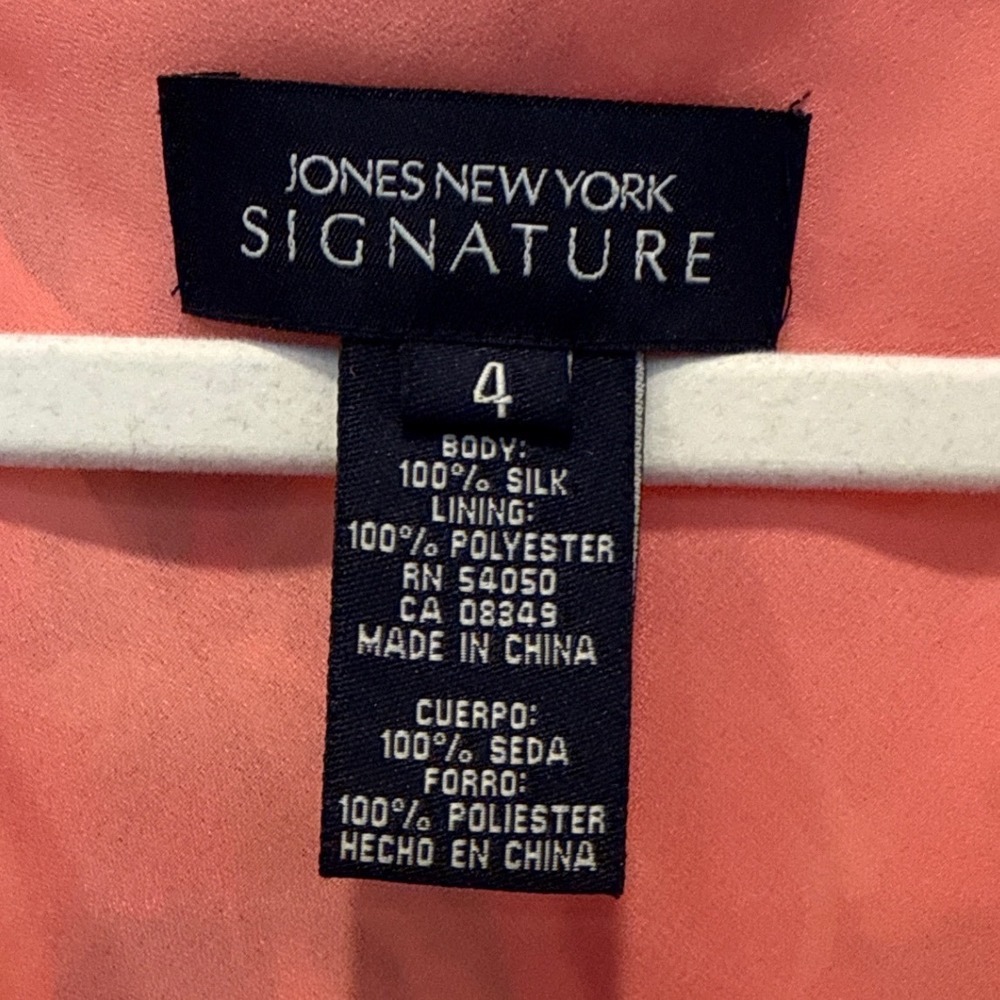 NEW Jones New York Y2K Silk Floral Midi Dress 4 Pink/Coral Dainty Soft Girl - Picture 4 of 10